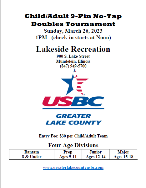 GLCUSBC Adult/Child 9-Pin No-Tap Tournament