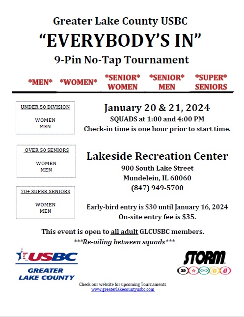 2023 Everybody's In 9-Pin No-Tap Tournament 2023 Everybody's In 9-Pin No-Tap Tournament
